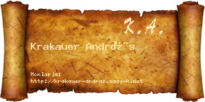 Krakauer András névjegykártya